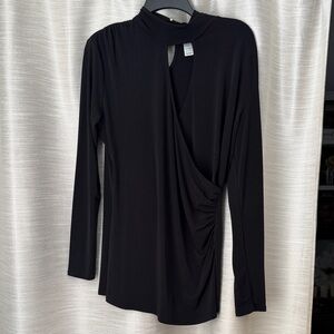 Cache Elegant Black Drape Blouse